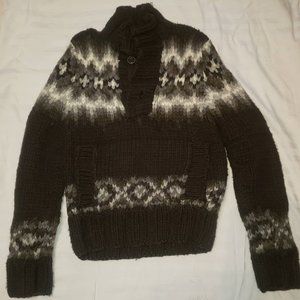 Unisex Abercrombie & Fitch CHONKY! Handknit Sweater Brown, sz. Sm/Med